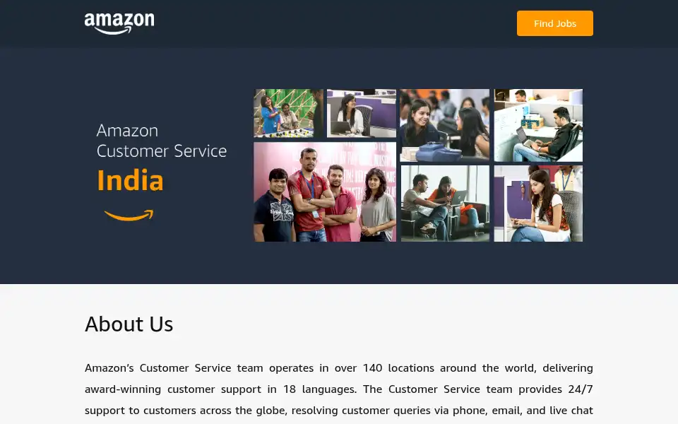 Screenshot of amazoncustomerservice.hirepro.in