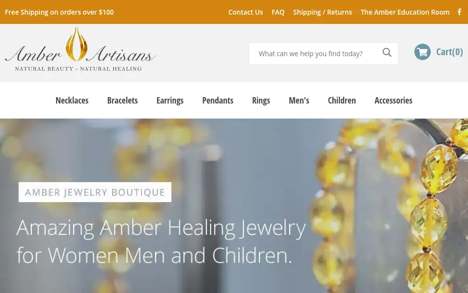 Screenshot of amberartisans.com