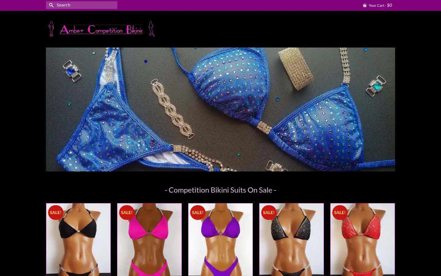Screenshot of ambercompetitionbikinis.com