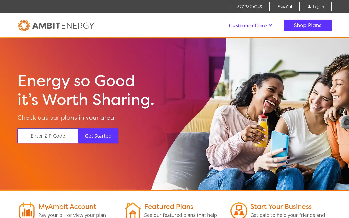 Screenshot of ambitenergy.com