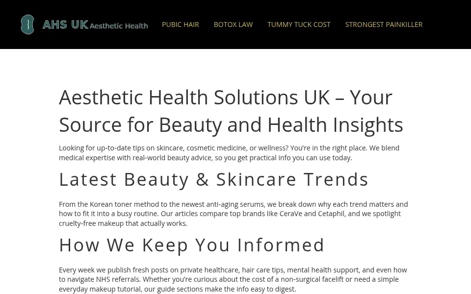 Screenshot of amc-aesthetics.co.uk