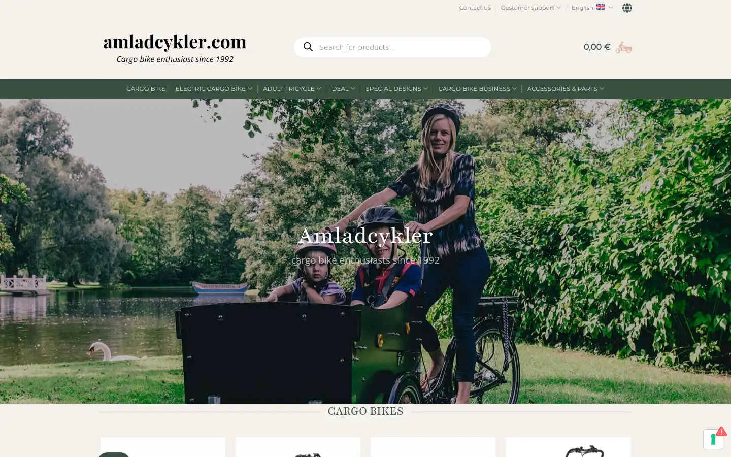 Screenshot of amcargobikes.co.uk