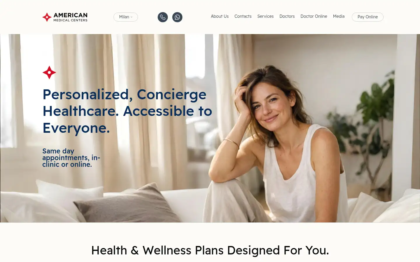 Screenshot of amcenters.com