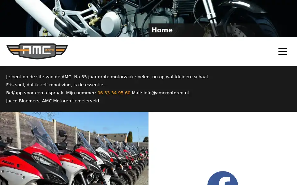 Screenshot of amcmotoren.nl