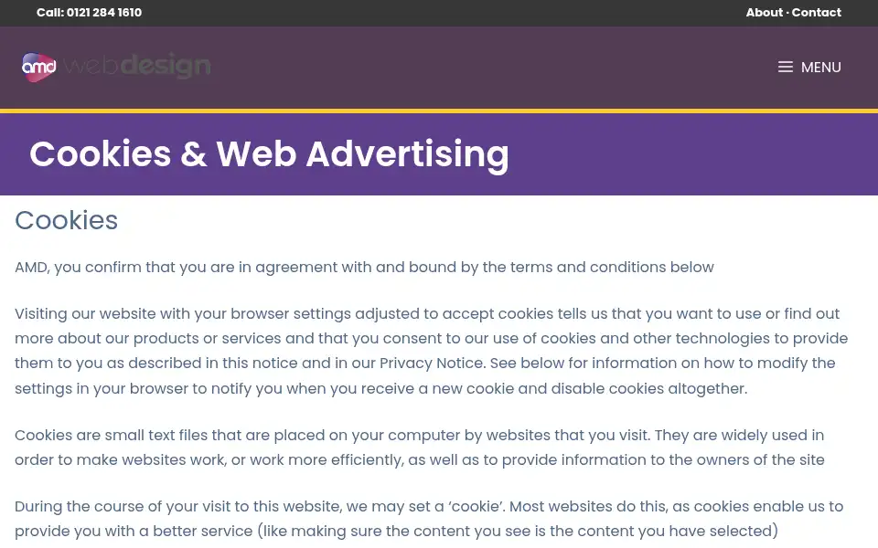 Screenshot of amdwebdesign.com