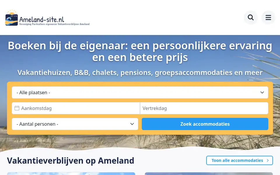 Screenshot of ameland-site.nl