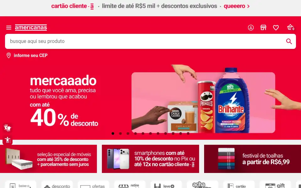 Screenshot of americanas.com.br