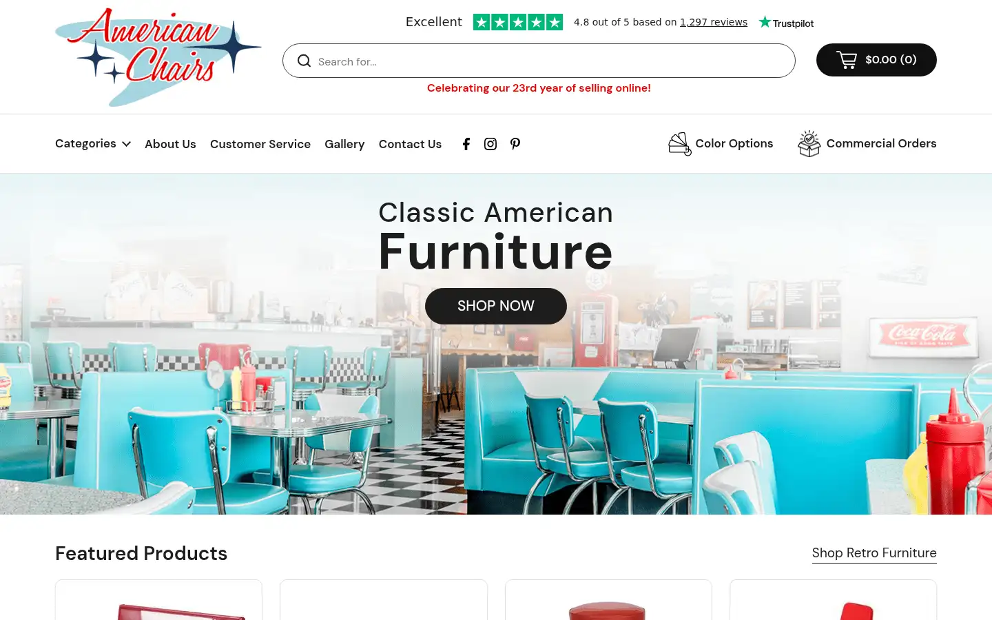 Screenshot of americanchairs.com