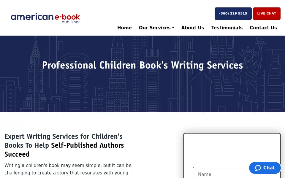 Screenshot of americanebookpublisher.com
