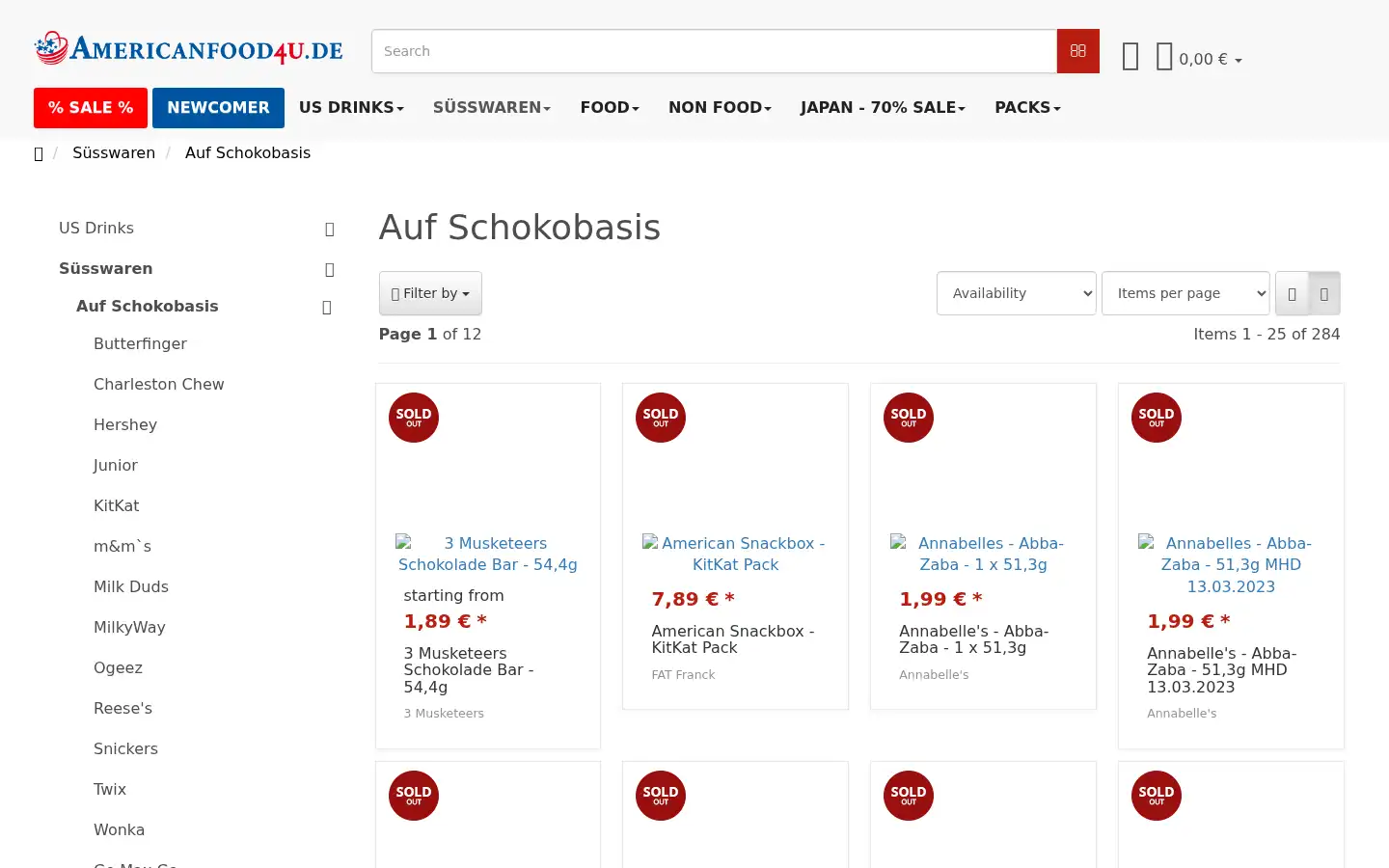 Screenshot of americanfood4u.de