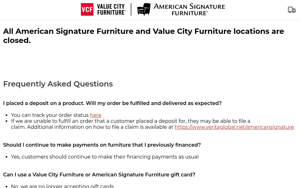 Screenshot of americansignaturefurniture.com