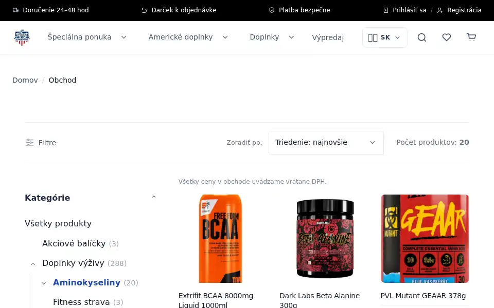 Screenshot of americansupplements.eu
