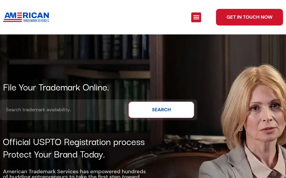 Screenshot of americantrademarkservices.com