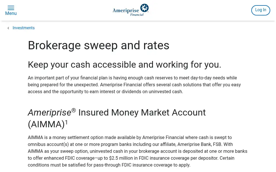 Screenshot of ameriprise.com