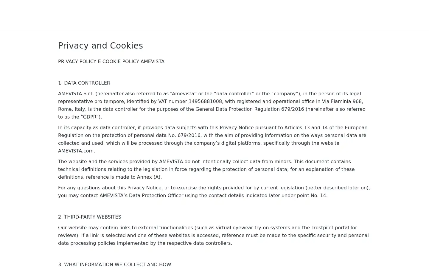 Screenshot of amevista.com