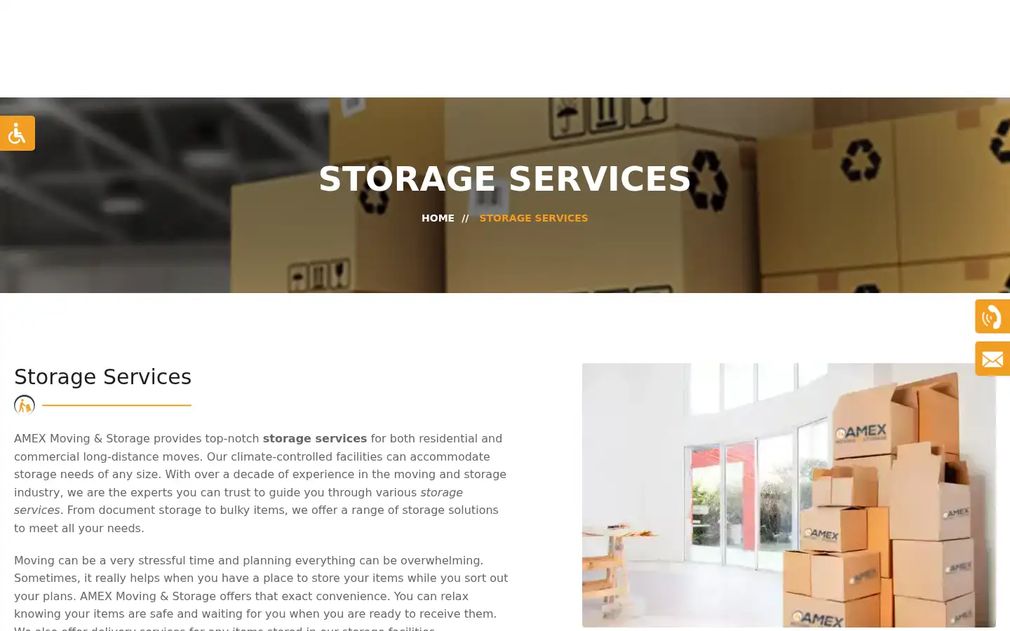 Screenshot of amexmovinginc.com
