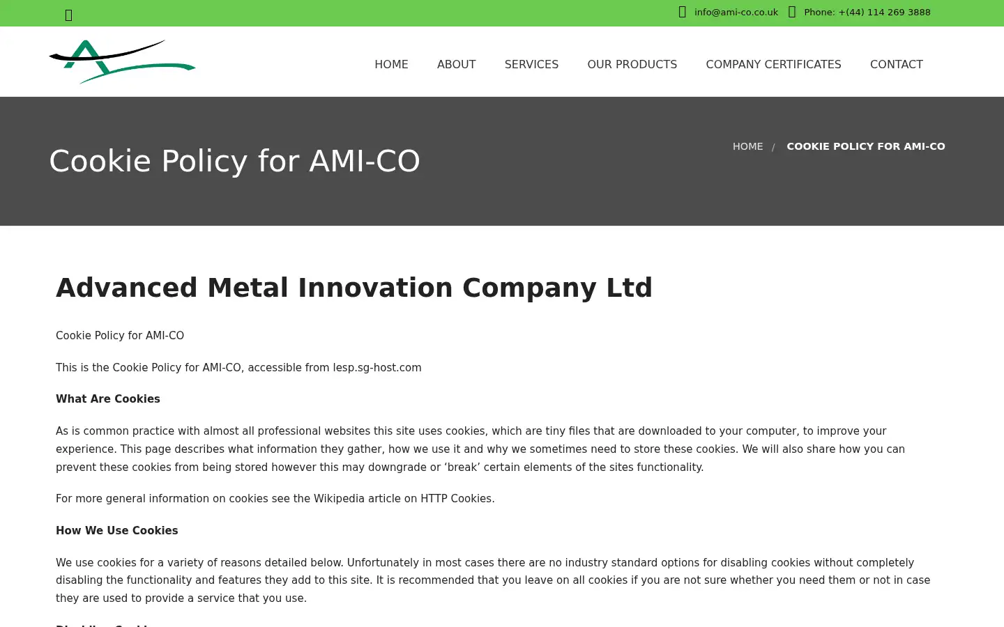 Screenshot of ami-co.co.uk