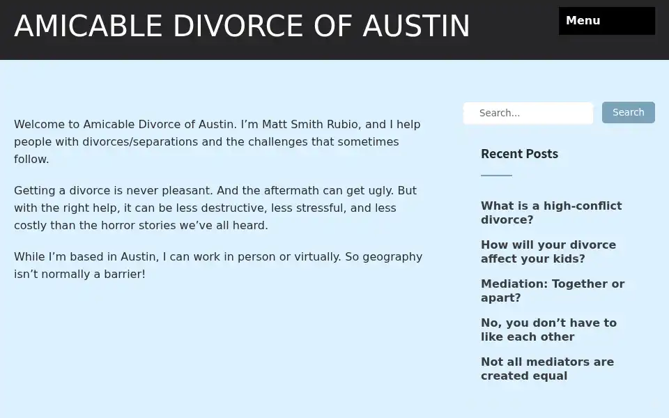 Screenshot of amicabledivorceofaustin.com
