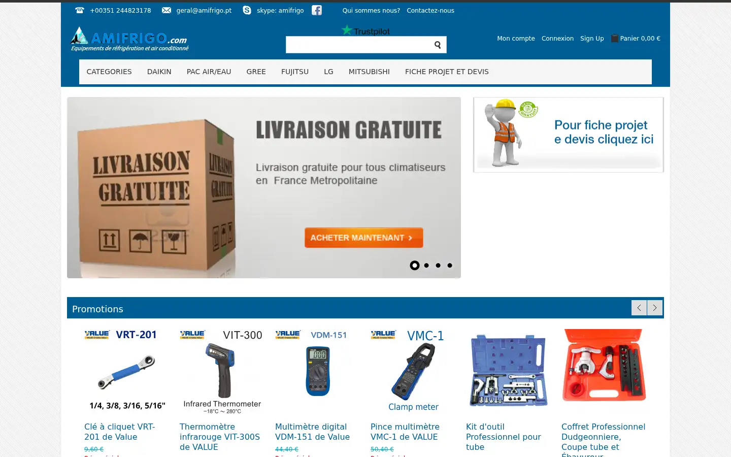 Screenshot of amifrigo.com