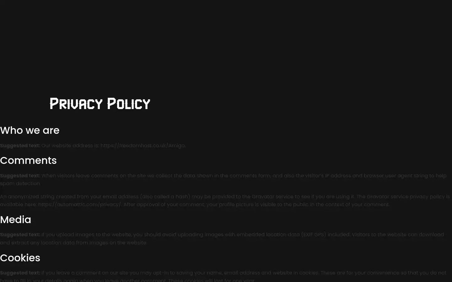 Screenshot of amigocustoms.co.uk