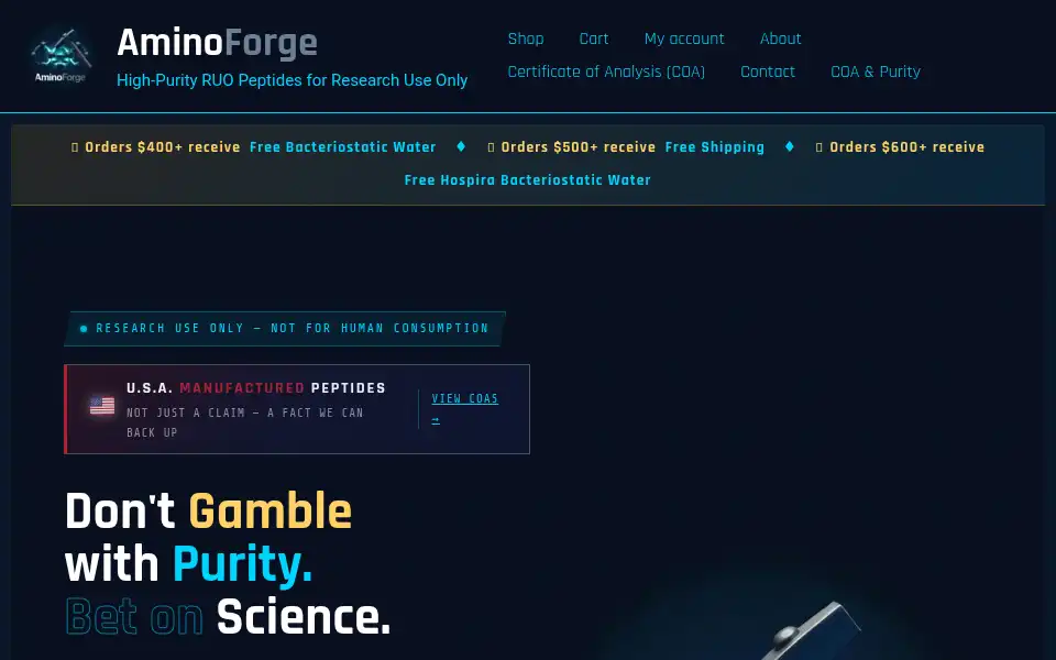 Screenshot of aminoforge.vegas