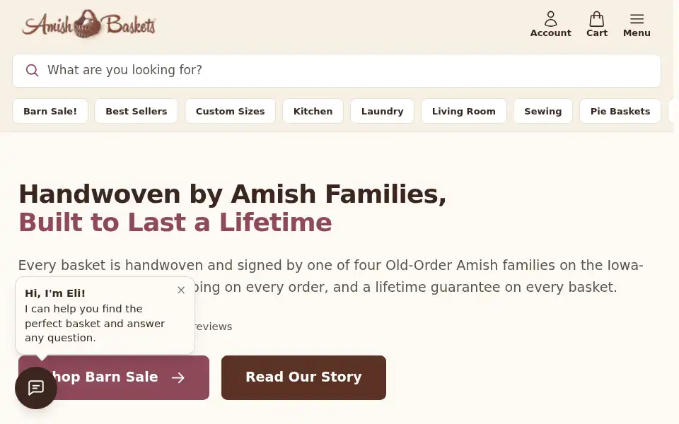 Screenshot of amishbaskets.com