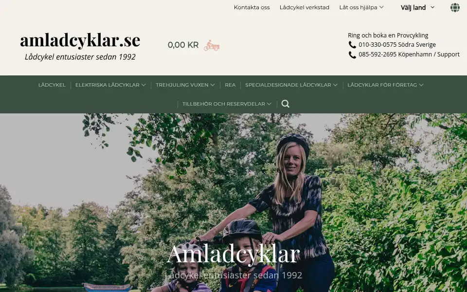 Screenshot of amladcyklar.se