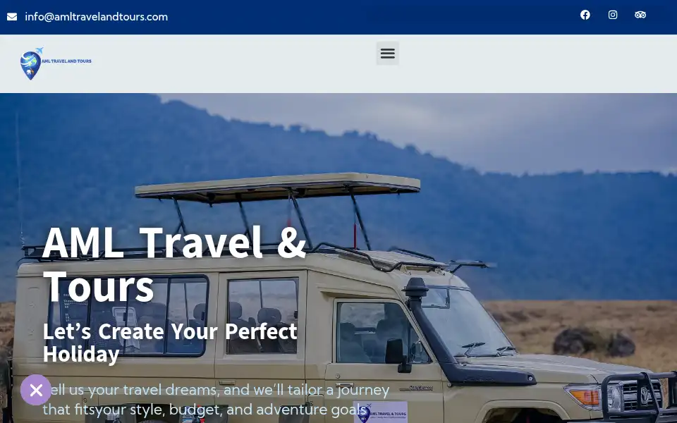 Screenshot of amltravelandtours.com