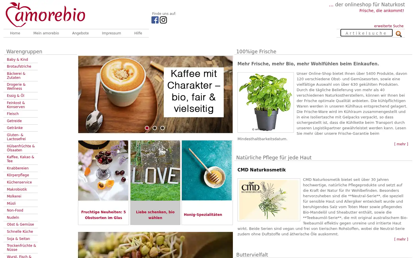 Screenshot of amorebio.de