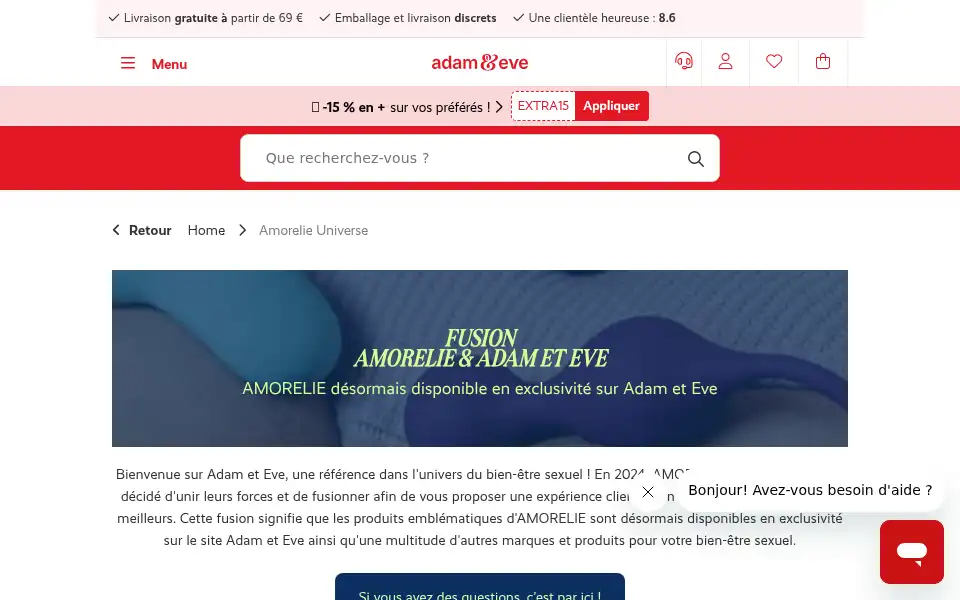 Screenshot of amorelie.fr
