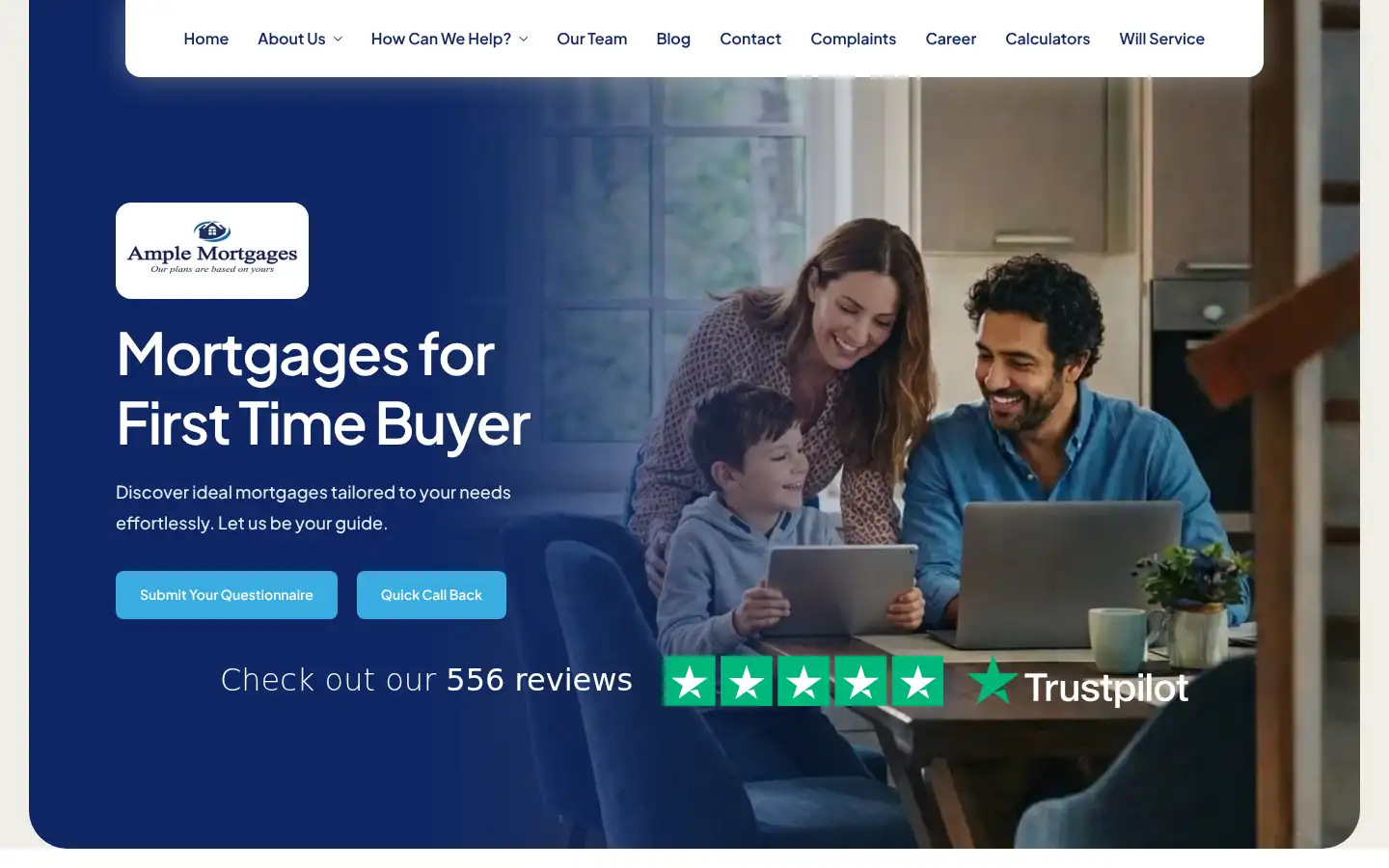 Screenshot of amplemortgages.co.uk