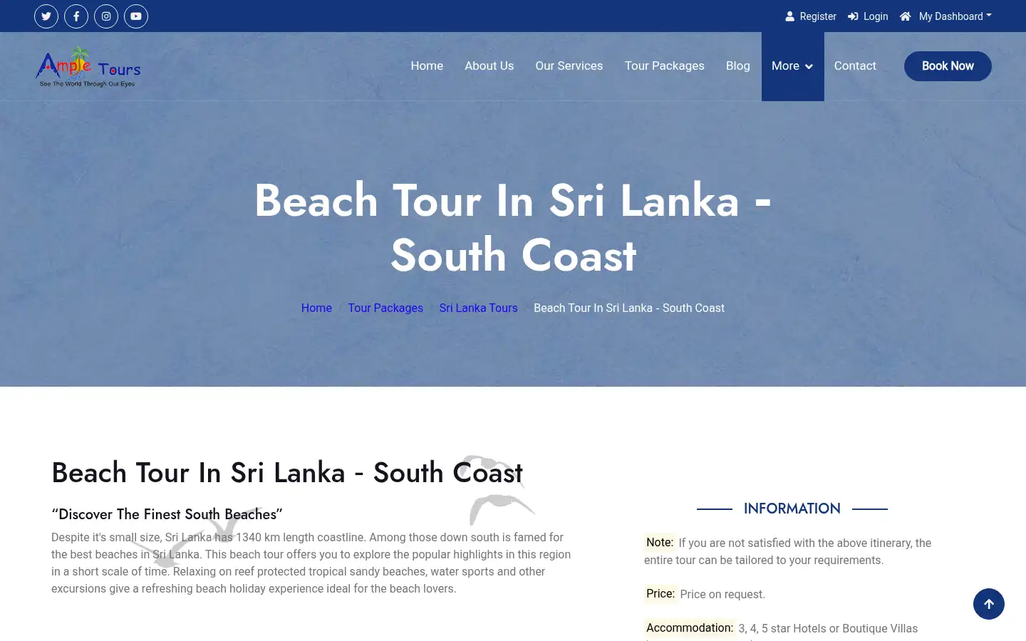 Screenshot of ampletours.com