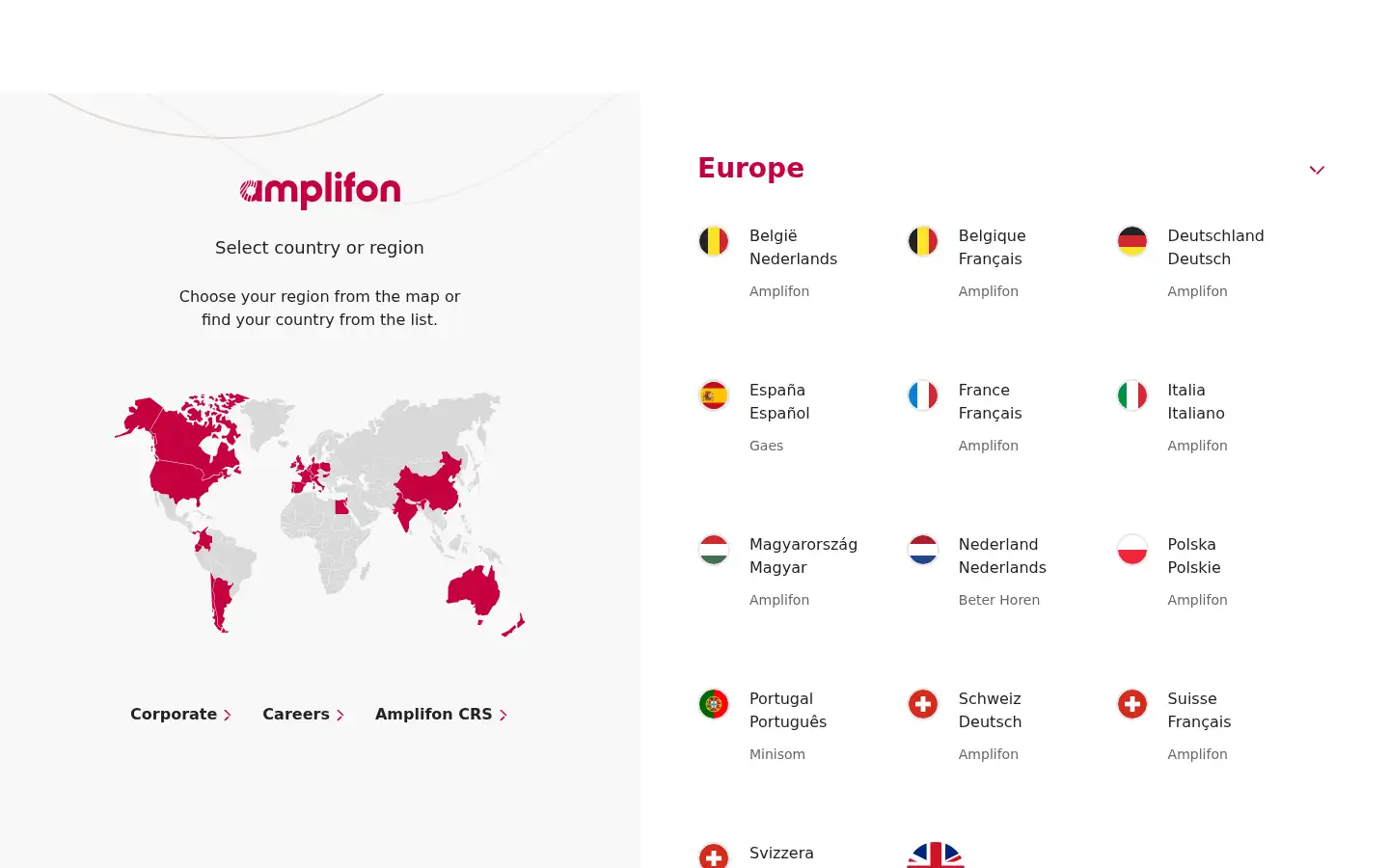 Screenshot of amplifon.com