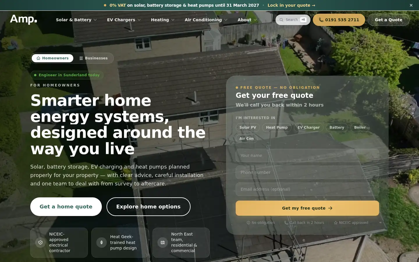 Screenshot of amprenewables.co.uk
