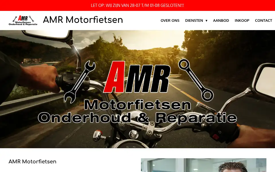 Screenshot of amrmotorfietsen.nl