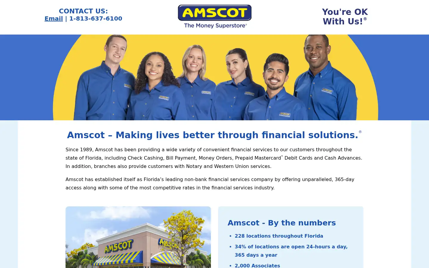 Screenshot of amscot.com
