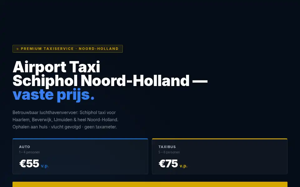 Screenshot of amstaxischiphol.nl