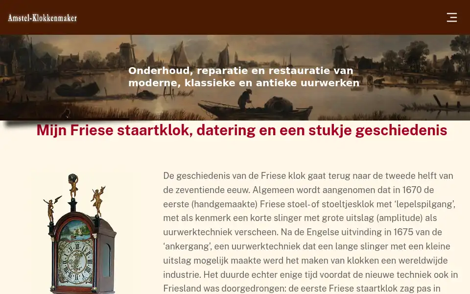 Screenshot of amstel-klokkenmaker.nl