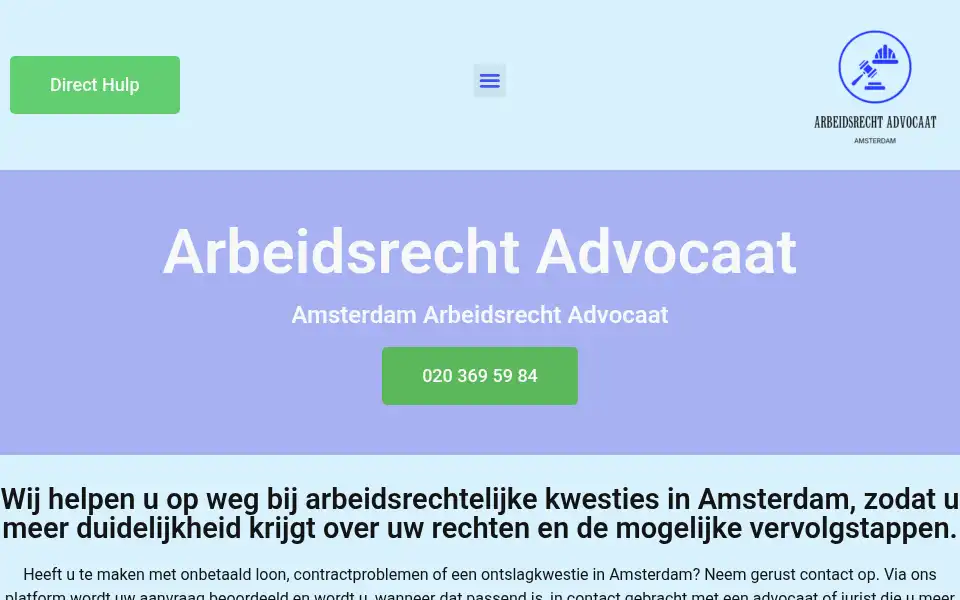 Screenshot of amsterdamarbeidsrechtadvocaat.com