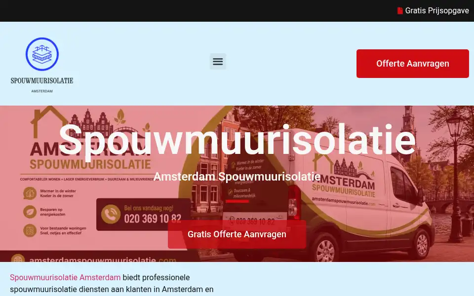 Screenshot of amsterdamspouwmuurisolatie.com