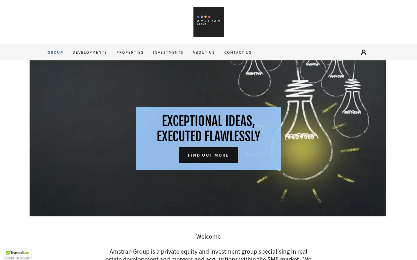 Screenshot of amstrangroup.com