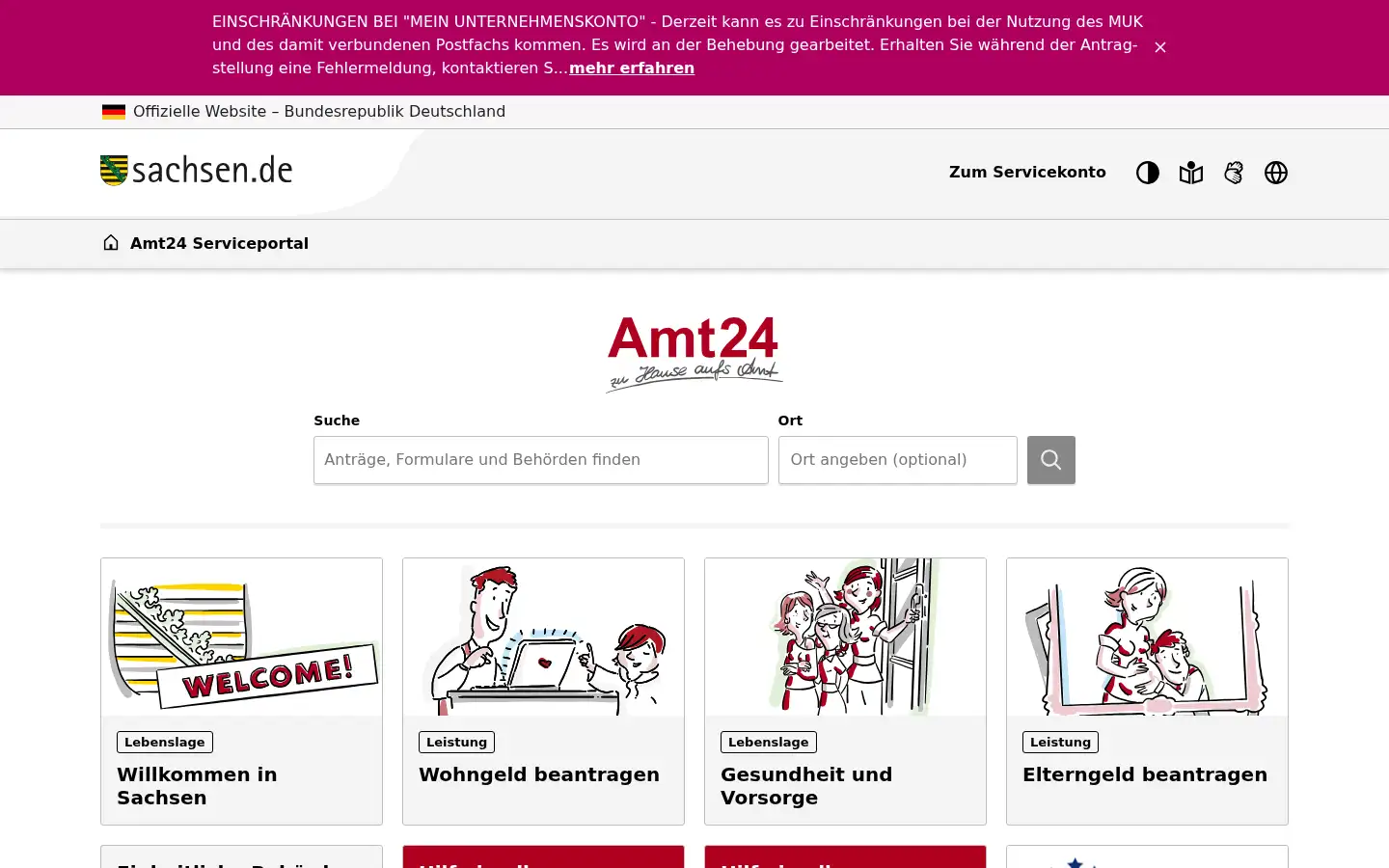 Screenshot of amt24.sachsen.de