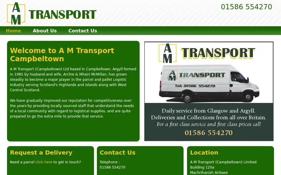Screenshot of amtransportcampbeltown.co.uk