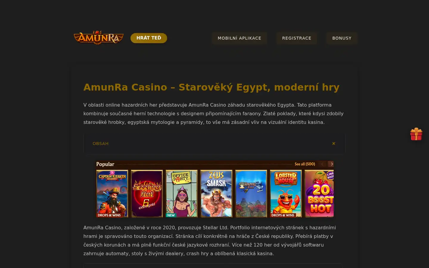 Screenshot of amunracasino-cz.org