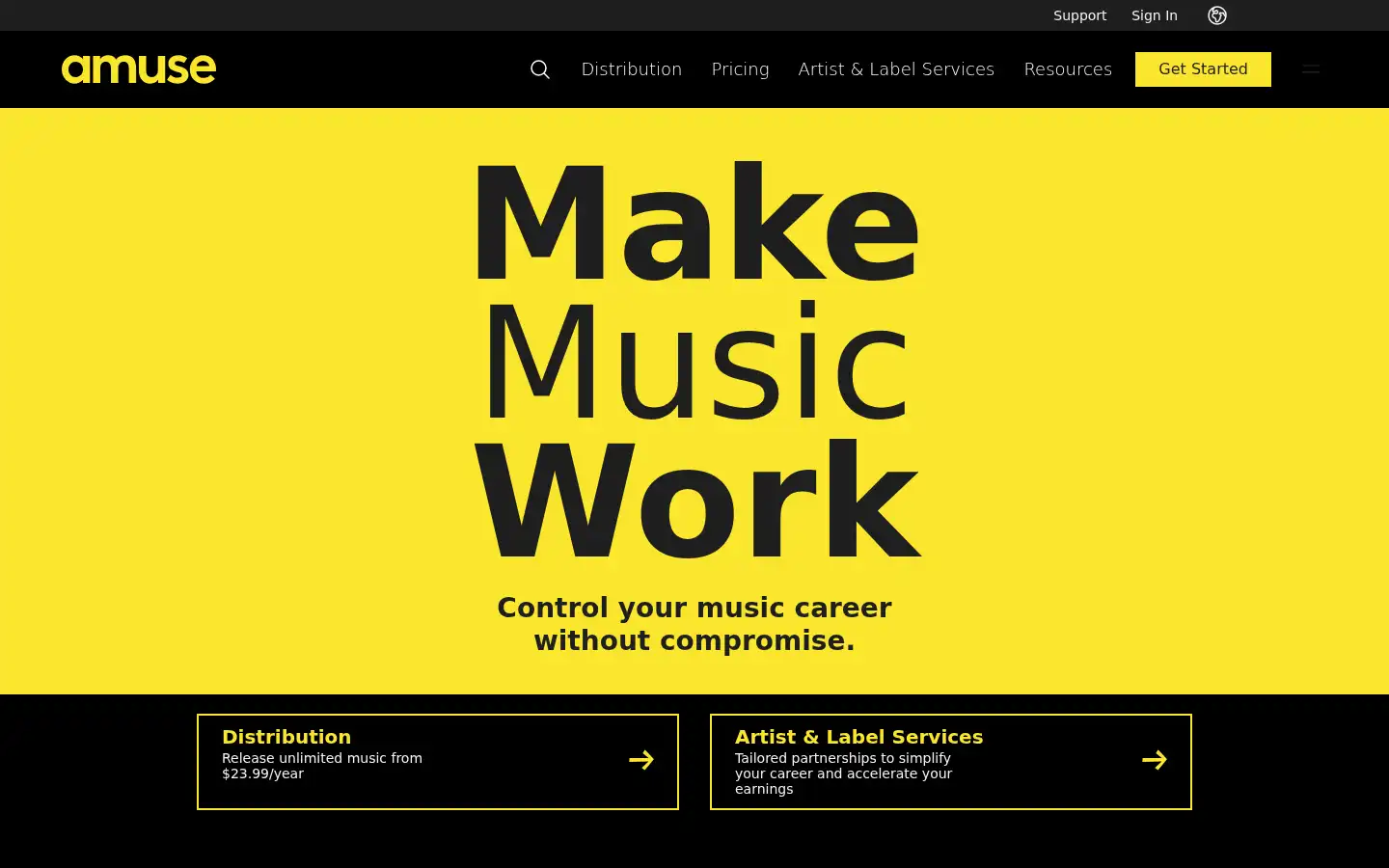 Screenshot of amuse.io