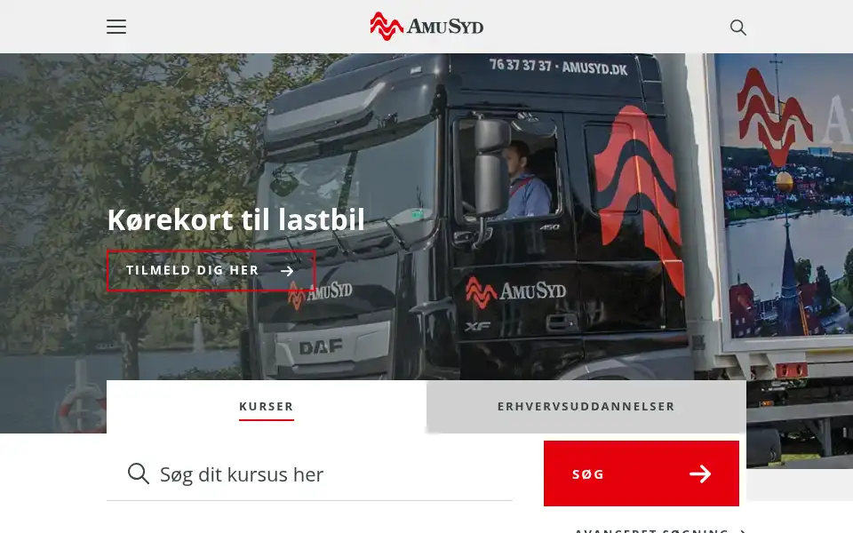 Screenshot of amusyd.dk