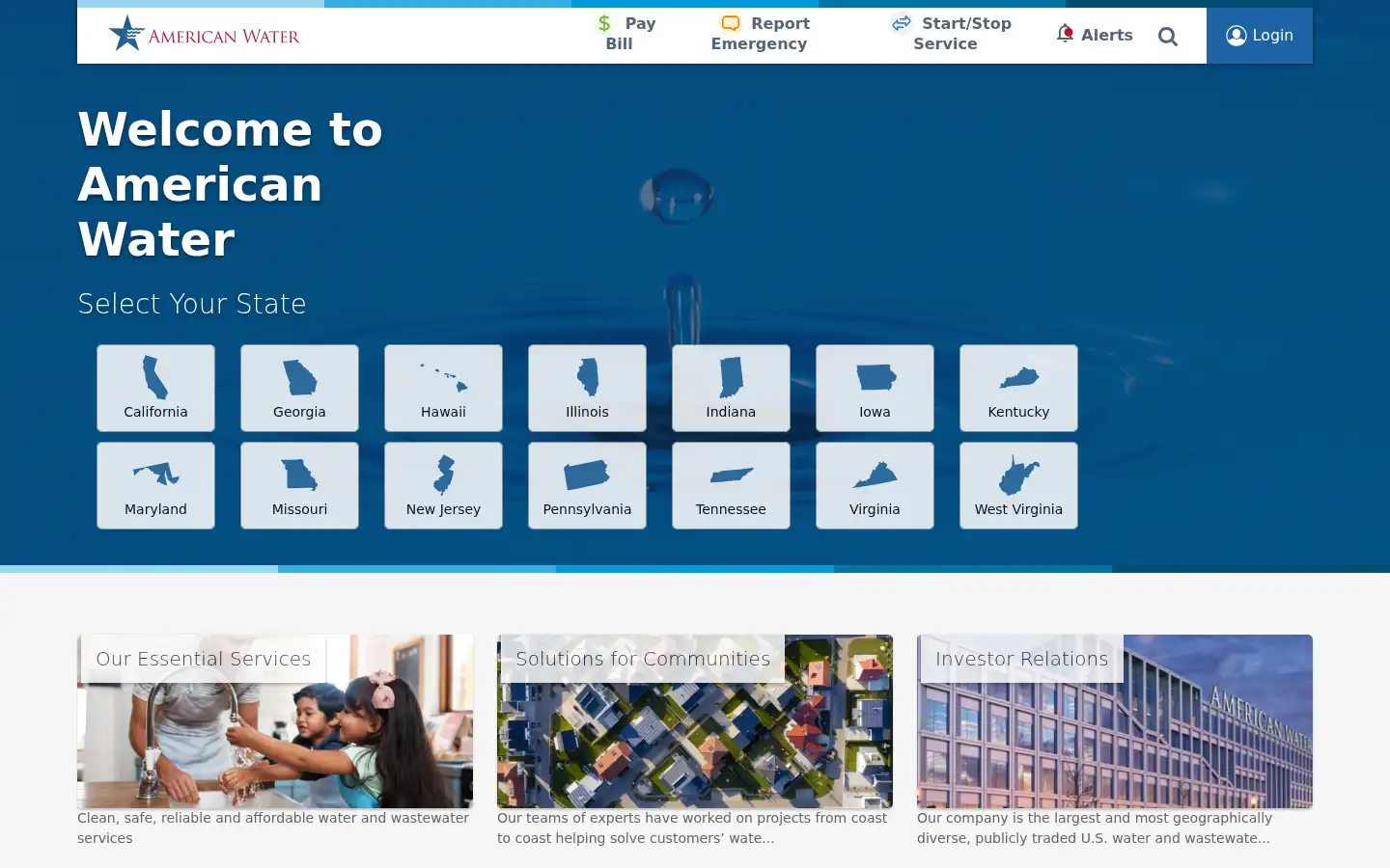Screenshot of amwater.com