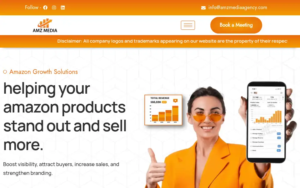 Screenshot of amzmediaagency.com