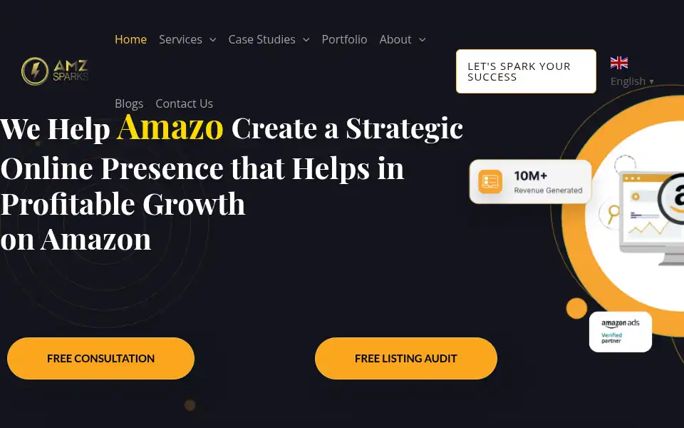 Screenshot of amzsparks.com