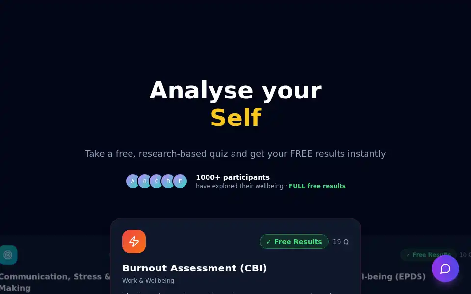 Screenshot of analyse-yourself.com